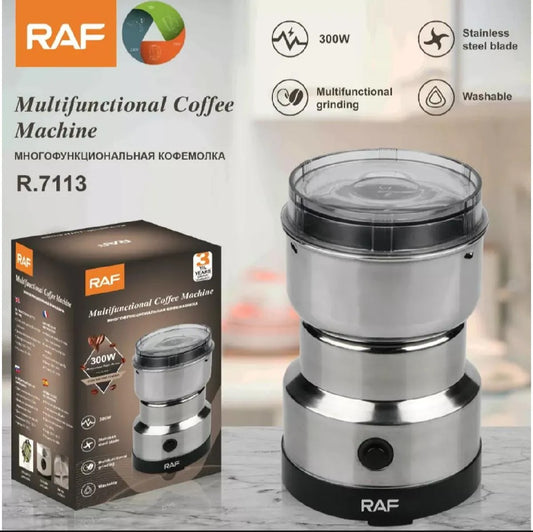 RAF 300W Stainless Steel Multifunctional Coffee & Spice Grinder - Electric Bean Mill with Steel Blades