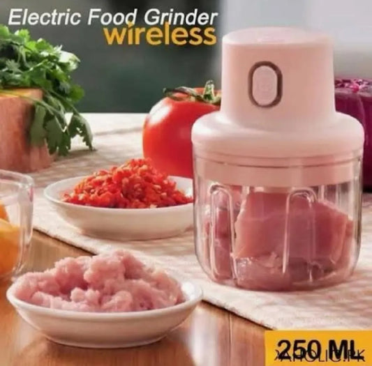 Electric Mini Food Chopper 250ml - USB Rechargeable Wireless Speedy Food Processor