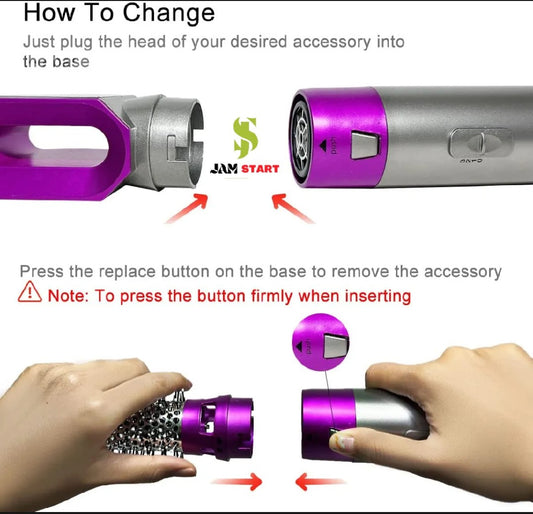5-in-1 Professional Hot Air Styler & Volumizer Multi-Function Hair Dryer, Curler & Straightener